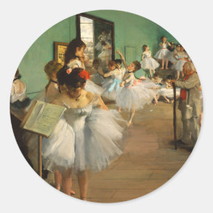 Pegatina Redonda La clase de baile   Edgar Degas