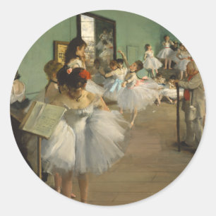 Pegatina Redonda La clase de danza. Edgar Degas