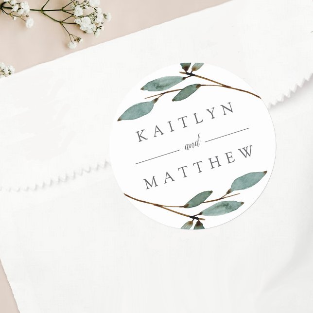 Pegatina Redonda La colección de Bodas de los Bliss botánicos (Subido por el creador)