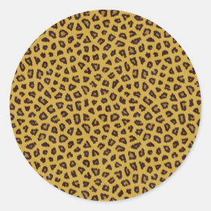 Pegatina Redonda La colección de pieles - Leopard