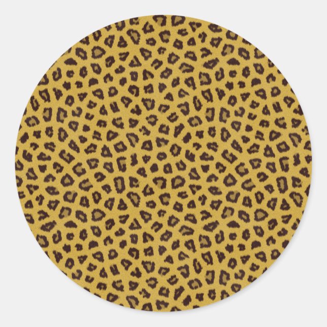 Pegatina Redonda La colección de pieles - Leopard (Anverso)