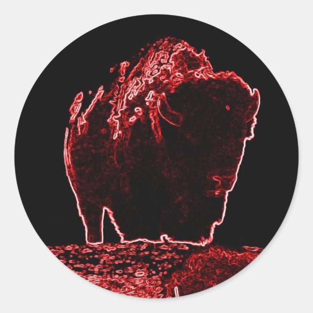 Pegatina Redonda La colección Red Buffalo (Anverso)