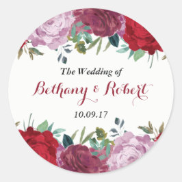 Pegatina Redonda La colección romántica de Bodas florales