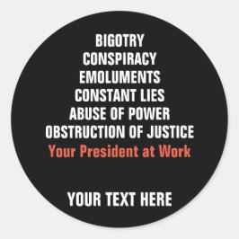 Pegatina Redonda La colusión de la intolerancia Emolumentos Obstruc