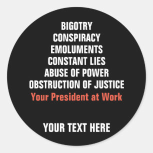 Pegatina Redonda La colusión de la intolerancia Emolumentos Obstruc