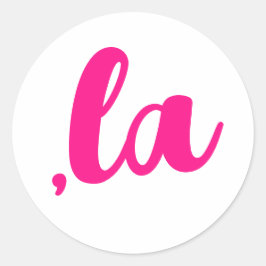 Pegatina Redonda ,la coma Kamala pronuncia texto rosa caliente