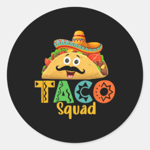 Pegatina Redonda La comida mexicana ama Cinco De Mayo Taco
