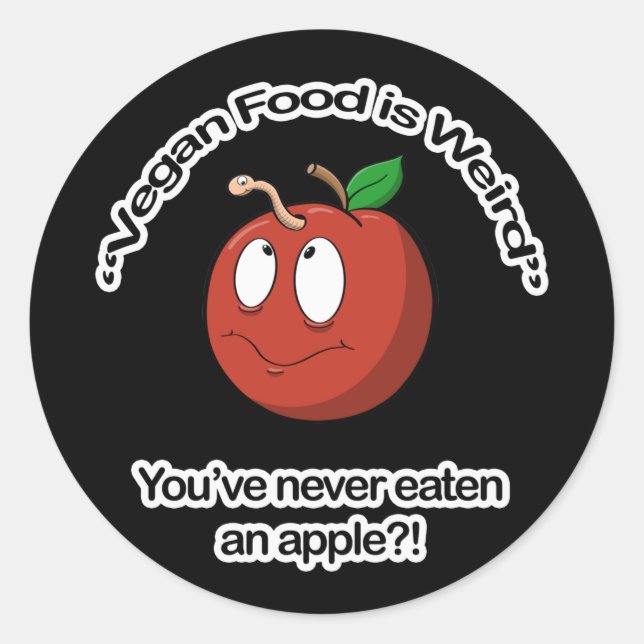 Pegatina Redonda La Comida Vegan Es Rara (Anverso)