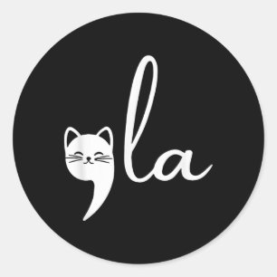 Pegatina Redonda La Comma Del Gato Retro La Kamala Harris Por La Pr