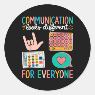 Pegatina Redonda La Comunicación Parece Diferente Para El Autismo D