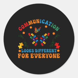 Pegatina Redonda La Comunicación Parece Diferente Para Todos
