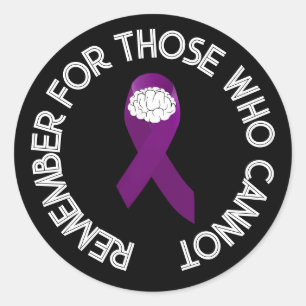 Pegatina Redonda La conciencia de Alzheimer se acuerda de los que n