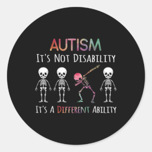 Pegatina Redonda La Conciencia Del Autismo Que Aprecia El Autismo D