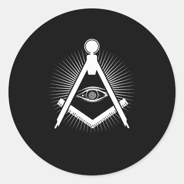 Pegatina Redonda La conspiración del triángulo de Illuminati es mas (Anverso)