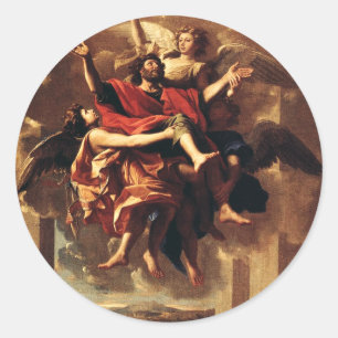 Pegatina Redonda La Conversión de San Pablo Arte Fino
