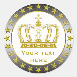 Pegatina Redonda La Corona Real de Oro + tu trasero. e ideas