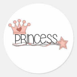 Pegatina Redonda La corona rosa y la princesa de la guerra