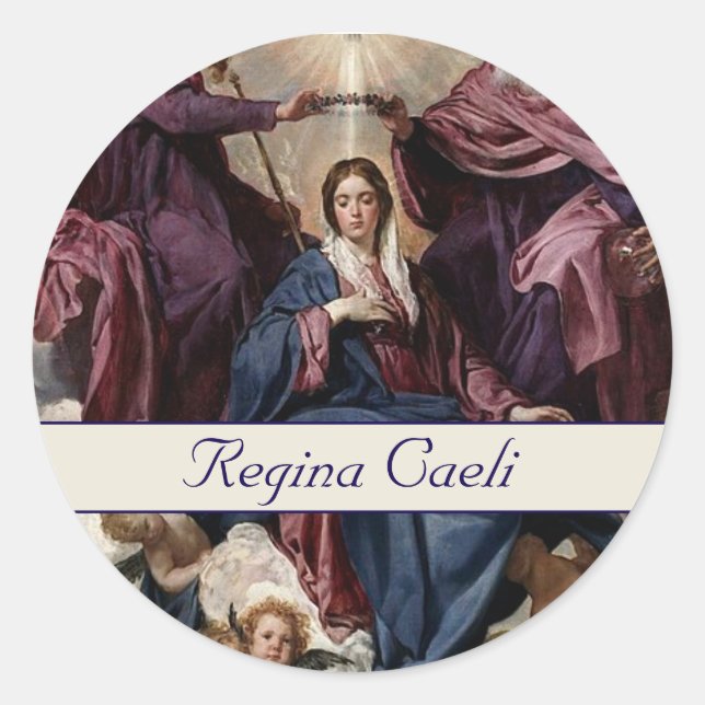 Pegatina Redonda La coronación de nuestra dama (Anverso)