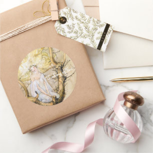 Pegatina Redonda La cosecha de hadas del árbol