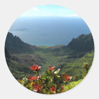 Pegatina Redonda La costa de Na Pali de Kauai