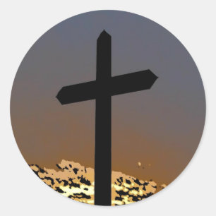 Pegatina Redonda La cruz