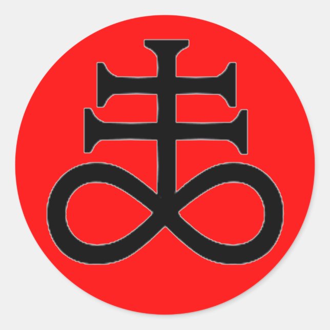 PEGATINA REDONDA LA CRUZ DE SATÁN (Anverso)