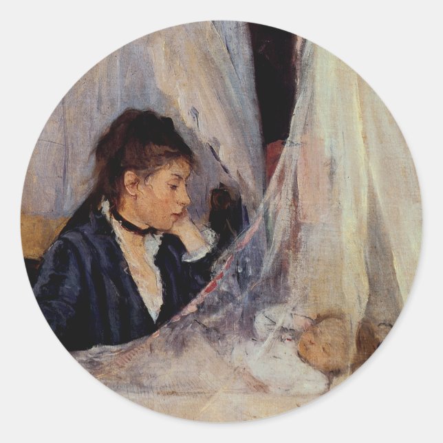 Pegatina Redonda La cuna de Berthe Morisot (Anverso)