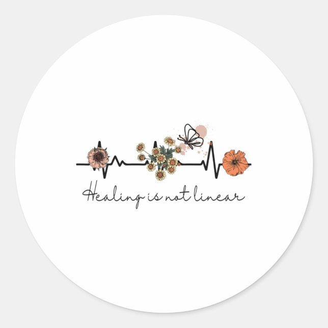 Pegatina Redonda La curación de la cotización de salud no es lineal (Anverso)