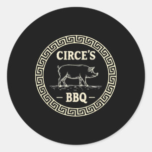 Pegatina Redonda La curiosa Odisea de Bbq de Mythology Circe en Gre