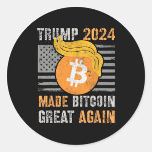 Pegatina Redonda La Cuta Trump 2024 volvió a hacer grande a Bitcoin