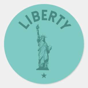 Pegatina Redonda La Dama de la Libertad