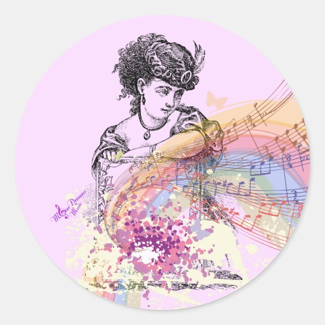 Pegatina Redonda La dama victoriana PrettyPink Pegatinas redondos p (Anverso)