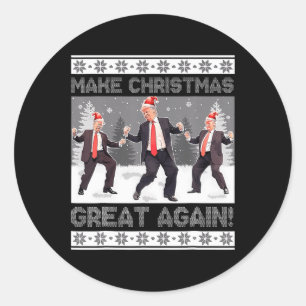 Pegatina Redonda La danza de Santa Trump vuelve a hacer grandes a l