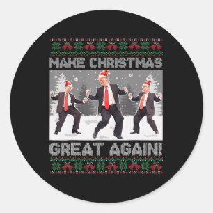Pegatina Redonda La danza de Santa Trump vuelve a hacer grandes a l
