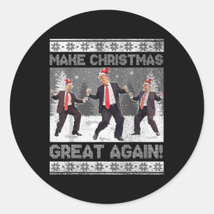 Pegatina Redonda La danza de Santa Trump vuelve a hacer grandes a l