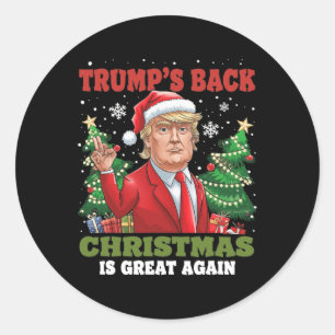 Pegatina Redonda La danza de Santa Trump vuelve a hacer grandes a l