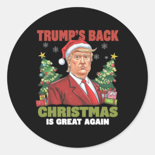 Pegatina Redonda La danza de Santa Trump vuelve a hacer grandes a l