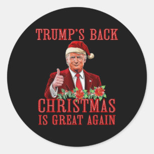 Pegatina Redonda La danza de Santa Trump vuelve a hacer grandes a l