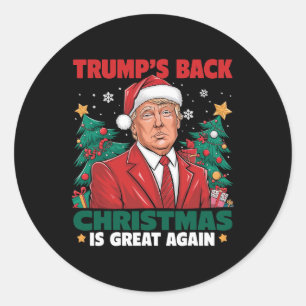 Pegatina Redonda La danza de Santa Trump vuelve a hacer grandes a l