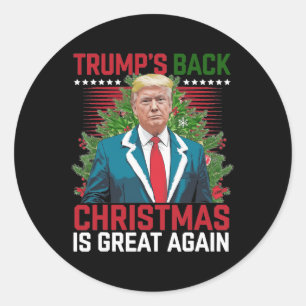 Pegatina Redonda La danza de Santa Trump vuelve a hacer grandes a l