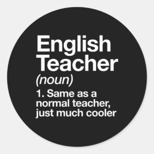Pegatina Redonda La definición de profesor de inglés se vuelve dive