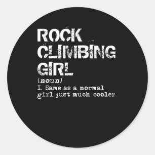Pegatina Redonda La definición del Chica de escalado de rock es div