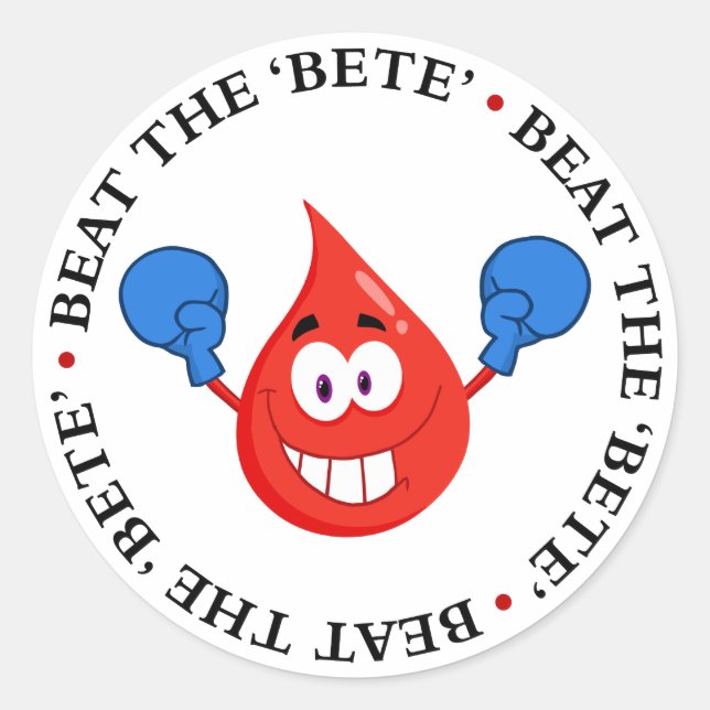 Pegatina Redonda La diabetes no me golpeará (Anverso)