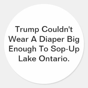 Pegatina Redonda La Diaper de Trump en el Lago Ontario por Hankamer