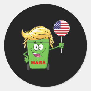 Pegatina Redonda La divertida basura del mega Personalizado de Trum