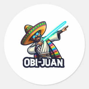Pegatina Redonda La divertida película mexicana Obi Juan parodia Ci
