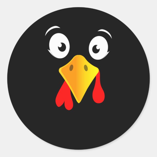 Pegatina Redonda La divertida Turquía se enfrenta al Día de Acción  (Anverso)