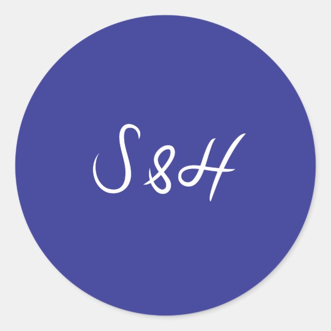 Pegatina Redonda La dolce vita cobalto azul Boho retro Boda (Anverso)