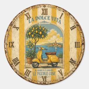 Pegatina Redonda La Dolce Vita  Italian Lemon Coast Decor 