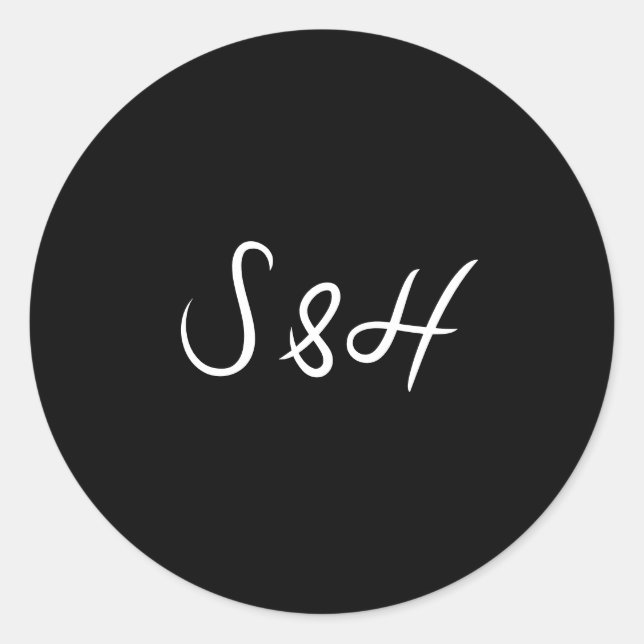 Pegatina Redonda La dolce vita negro Boda retro boho blanco (Anverso)